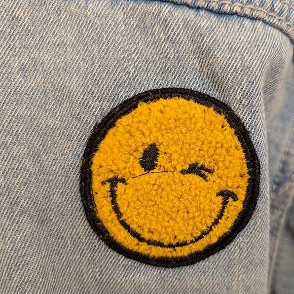 Compania Fantastica Blue Denim Jean Applique Jacket With Colorful Patchwork Sz M - Picture 11 of 16